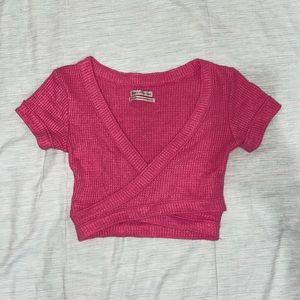 Urban Outfitters Pink Crossed Crop Top - xs small
